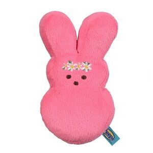 Peeps Plush Bunny Dog Toy Squeaky 6 Inch Pink Easter Squeaky Toy For Dogs